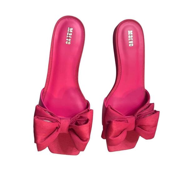 Maeve by Anthropologie Bow Micro Wedge Sandals in Pink Size 8 NEW - Picture 5 of 8